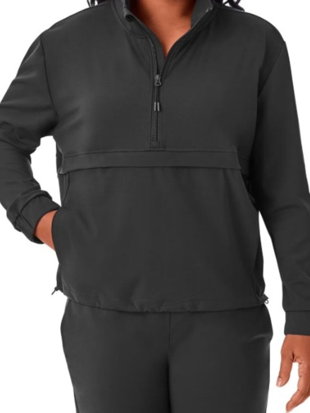 NWT! Member's Black Pullover Quarter Zip w/ Kangaroo Zip Pocket